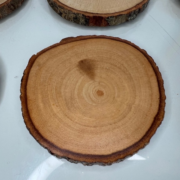 Handmade Rustic Wood Drink Coasters Set of 6 For Tea Coffee Mug Drinks - Picture 3 of 13